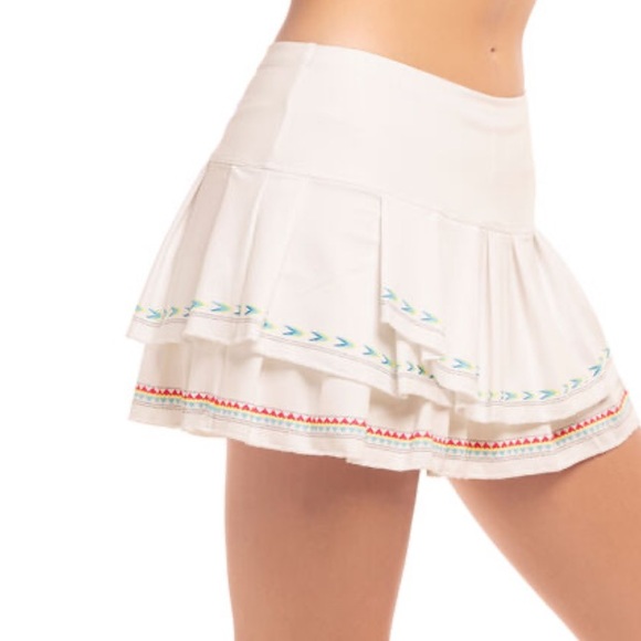 Lucky In Love Sahara Pleat Tier Tennis Pickleball Skort Size XL - Picture 2 of 14